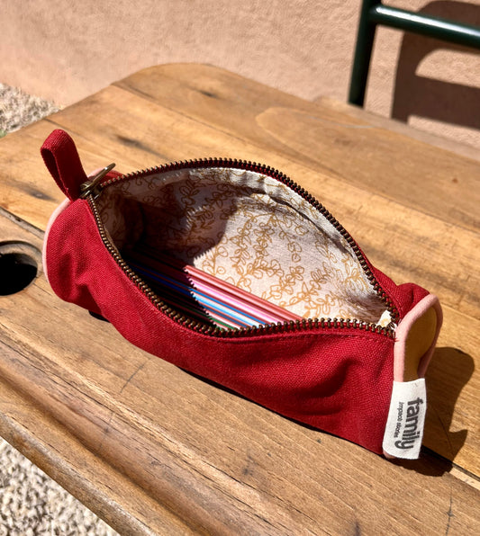 Trousse d'école moutarde / brique