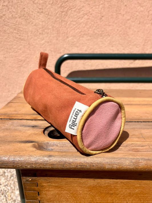 Trousse d'école rose / chocolat