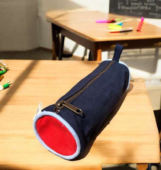 Trousse d'école rouge / bleu marine