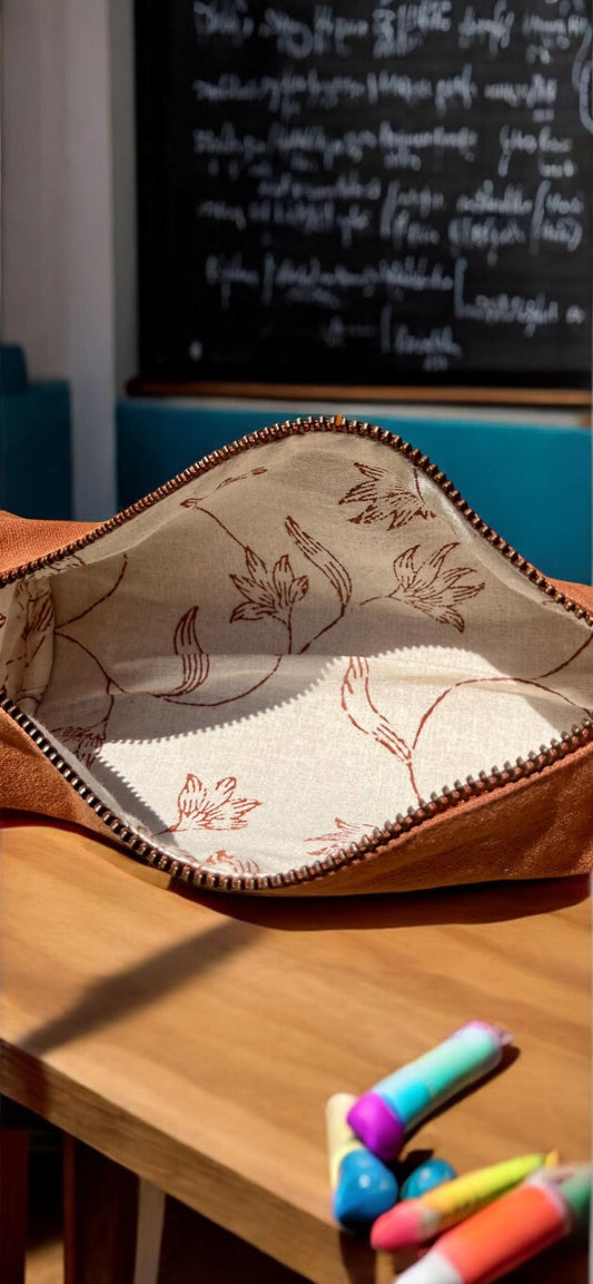 Trousse d'école rose / chocolat