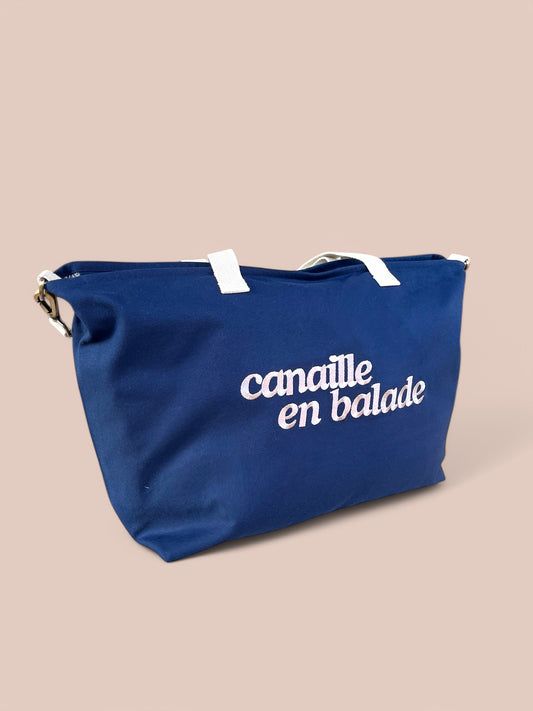 Sac week-end marine brodé CANAILLE EN BALADE