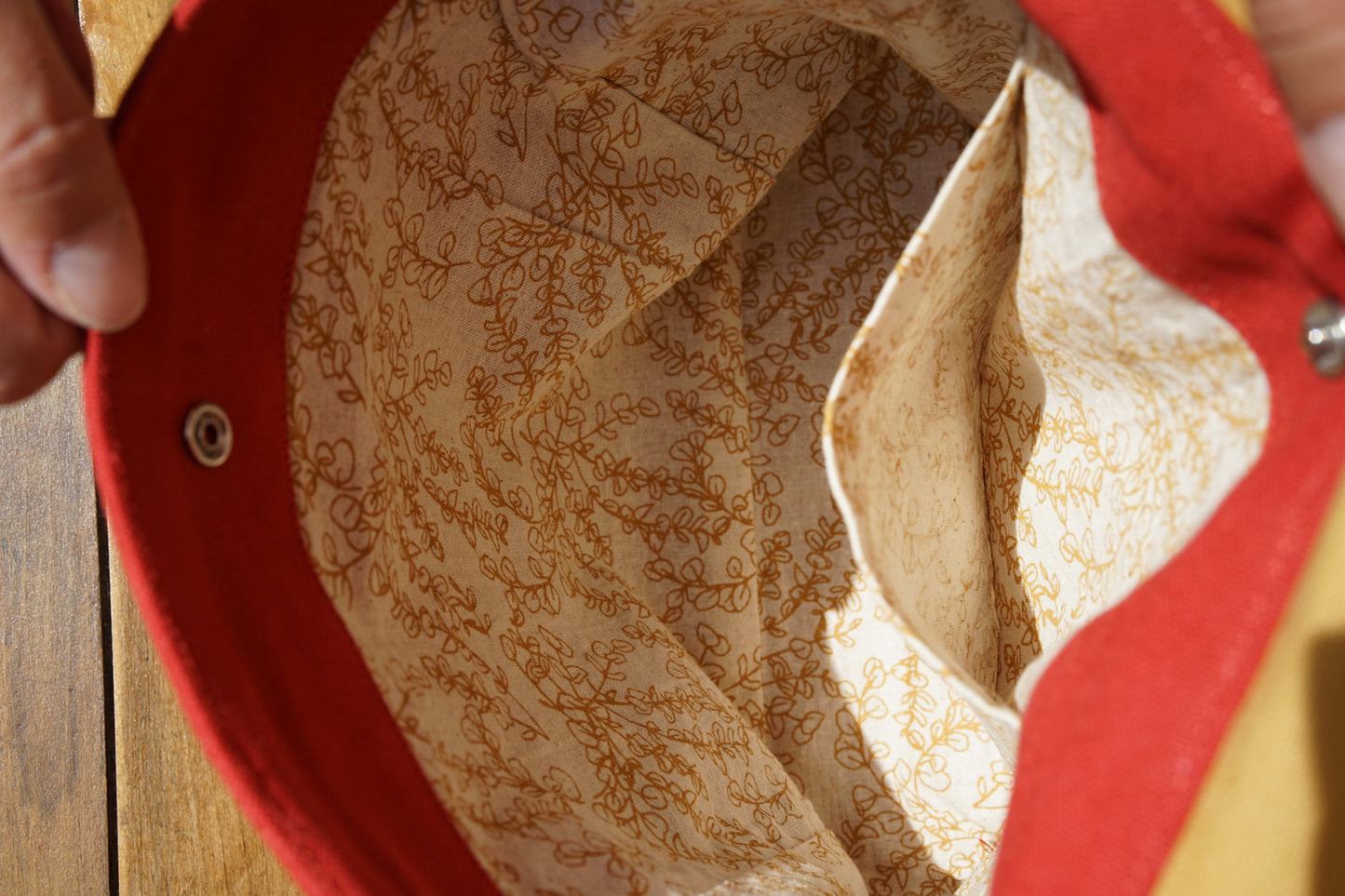 Sac à dos enfant rectangle moutarde / brique