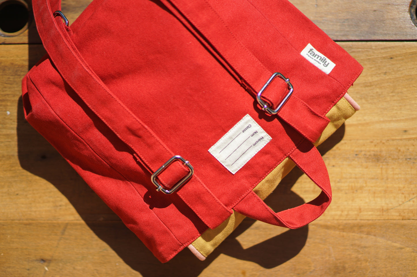 SAC A DOS ENFANT RECTANGLE MOUTARDE / BRIQUE