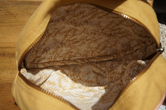 Sac à dos enfant rond moutarde / brique