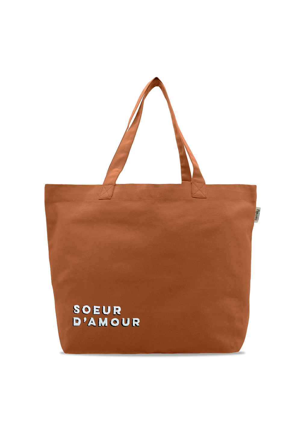 Sac shopping brodé SOEUR D’AMOUR cuivre