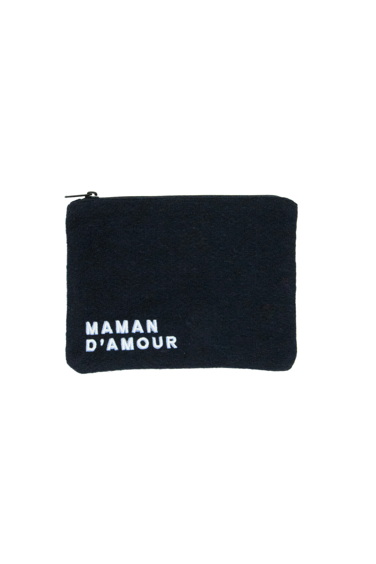 Trousse en laine brodée 'maman d'amour' Navy