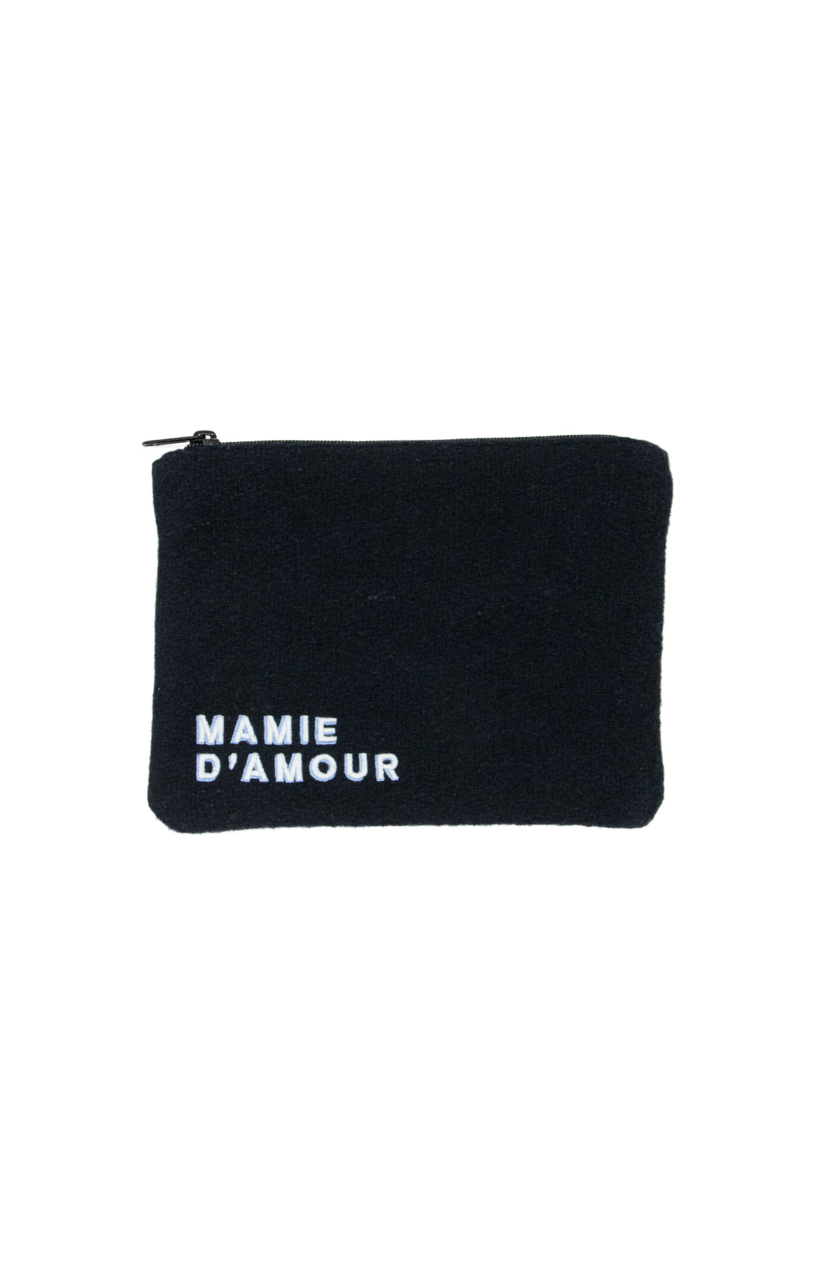 Trousse en laine brodée 'mamie d'amour' Navy