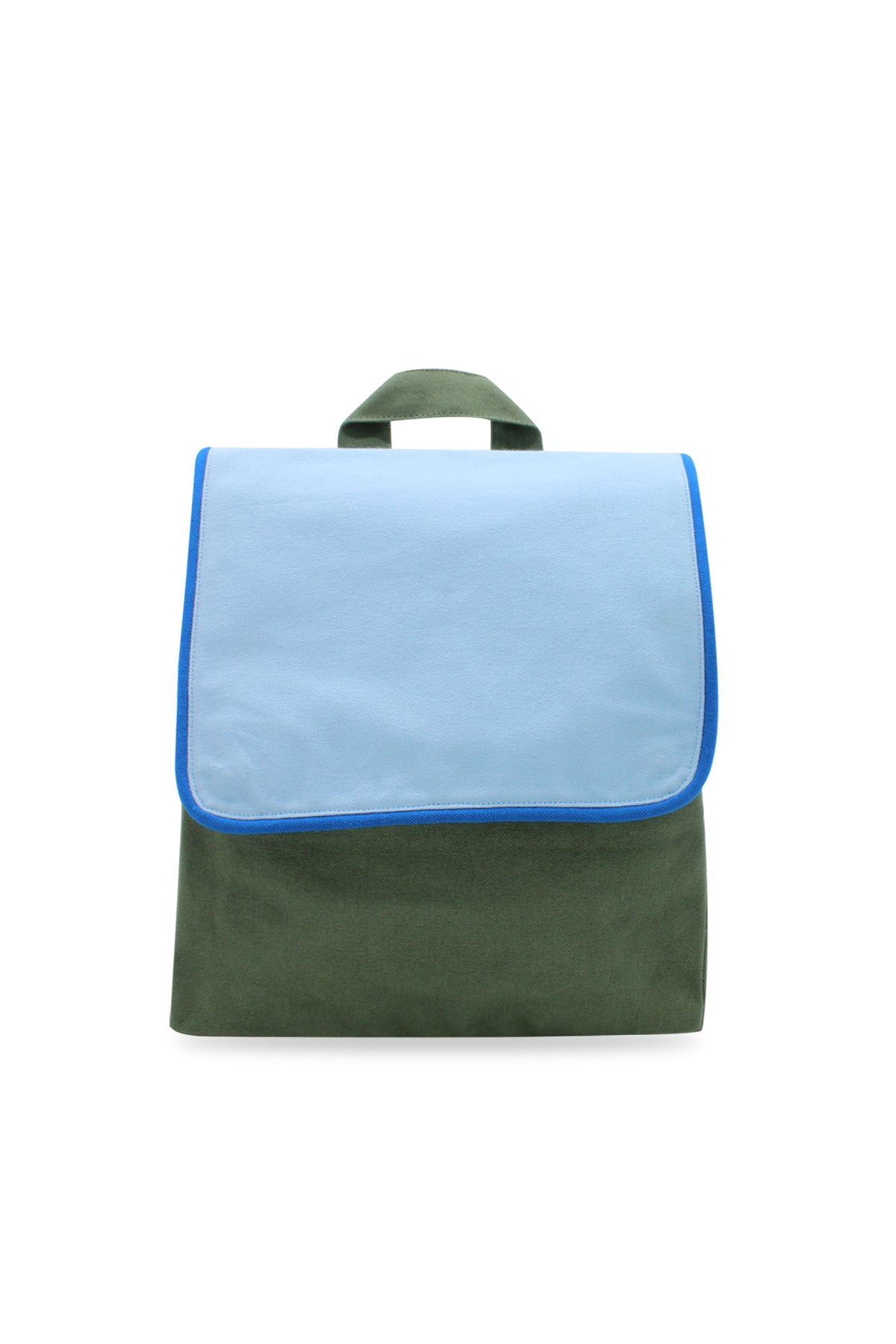 SAC A DOS ENFANT RECTANGLE BLEU CIEL / VERT OLIVE