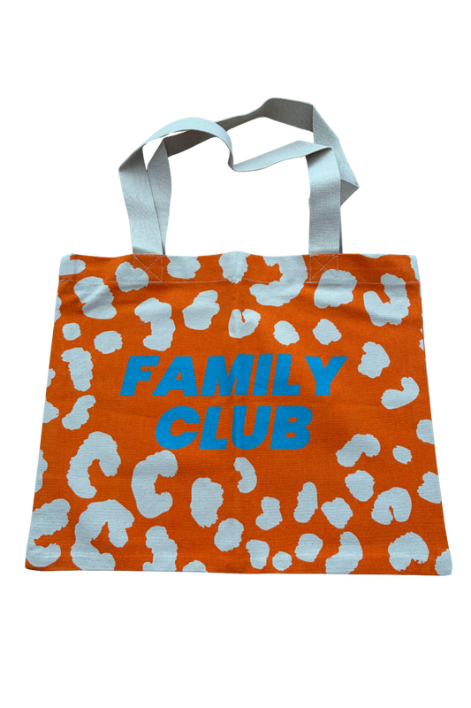 Tote bag et bleu 'Family Club' motif léopard - PROTOTYPE