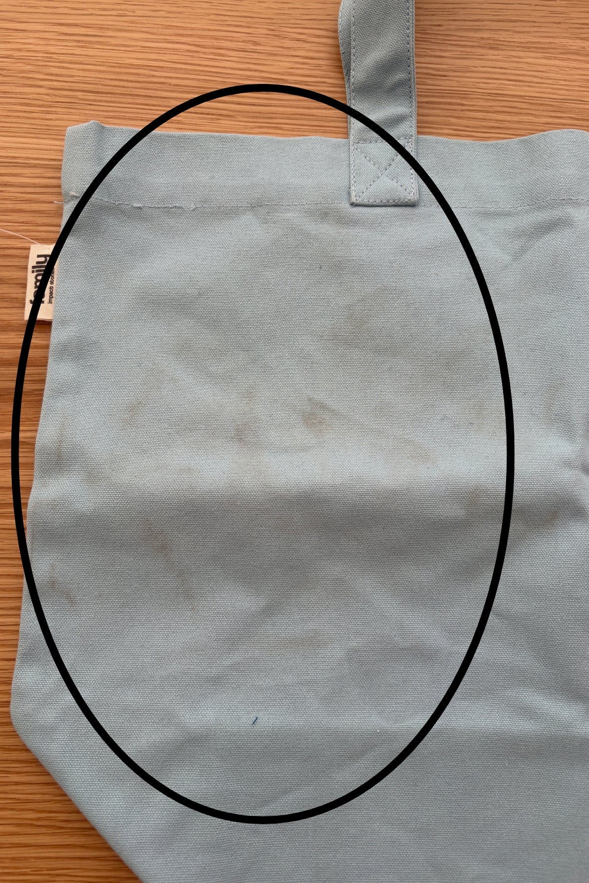 Sac bleu ciel brodé 'mamie d'amour' - DÉFAUT