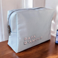 Trousse de toilette brodée PAPA D’AMOUR bleu ciel