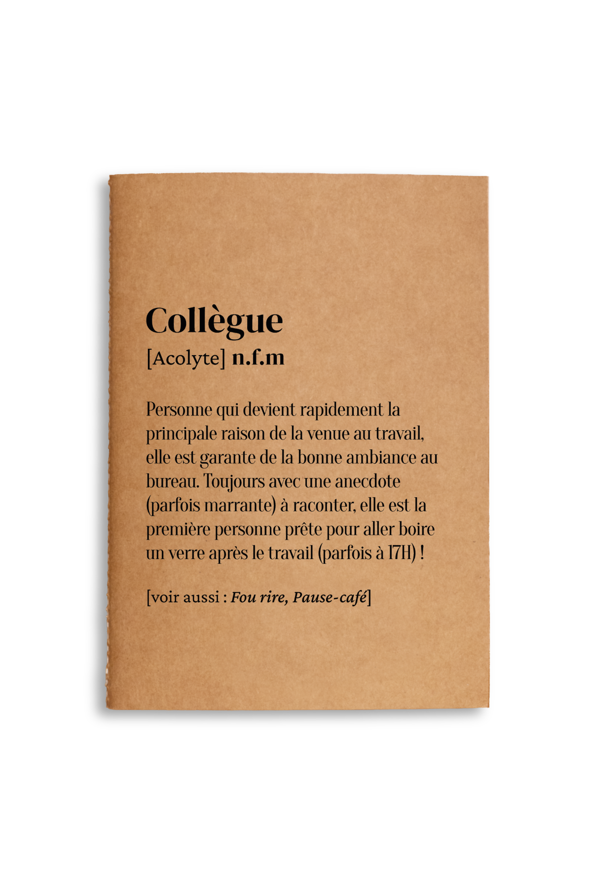 Carnet de notes A5 définition Collègue