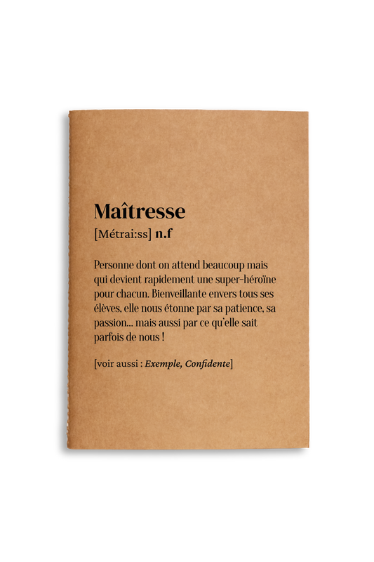 Carnet de notes A5 définition Maîtresse