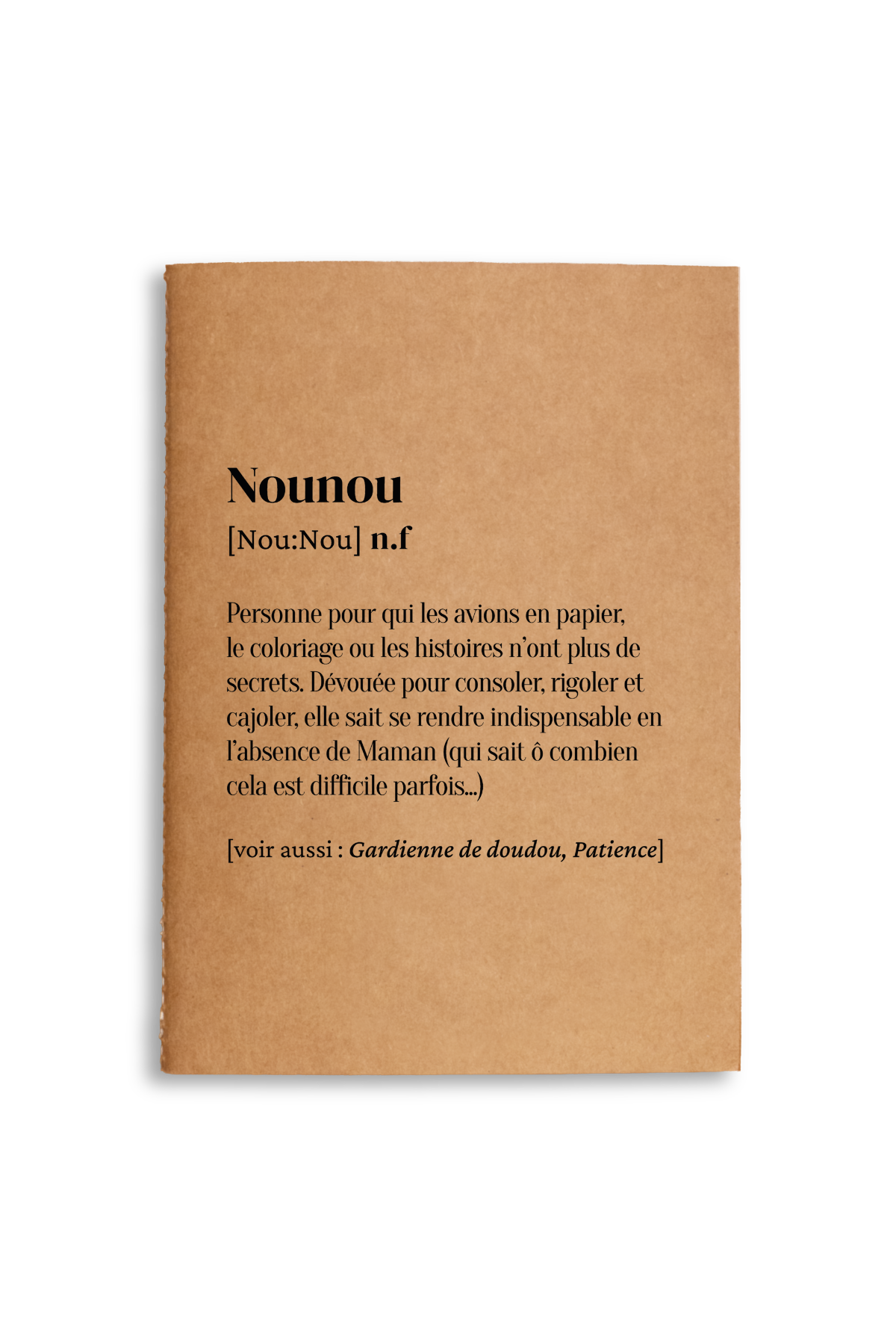 Carnet de notes A5 définition Nounou
