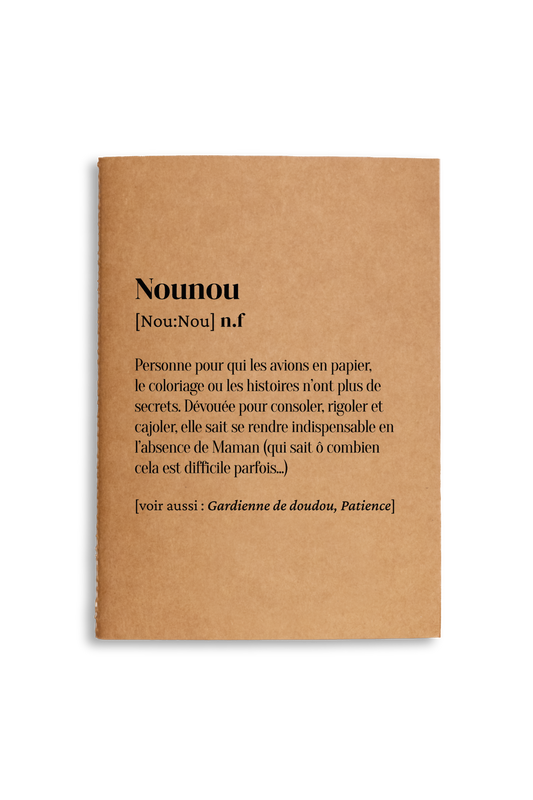 Carnet de notes A5 définition Nounou