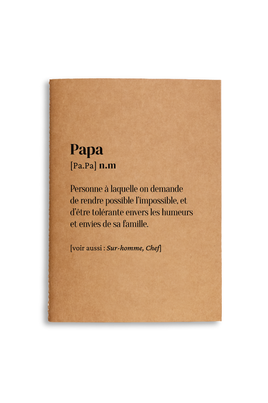 Carnet de notes A5 définition Papa