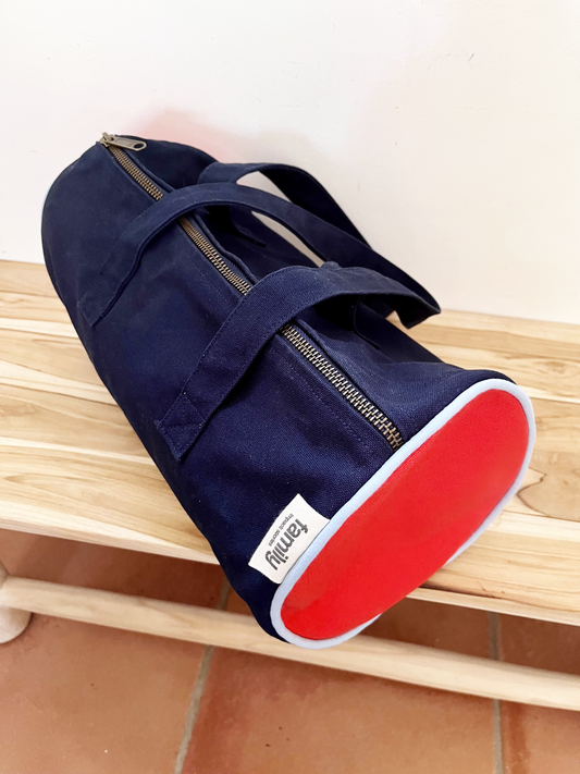 Mini polochon enfant rouge / bleu marine