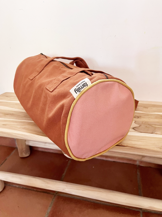 Mini polochon enfant rose / chocolat