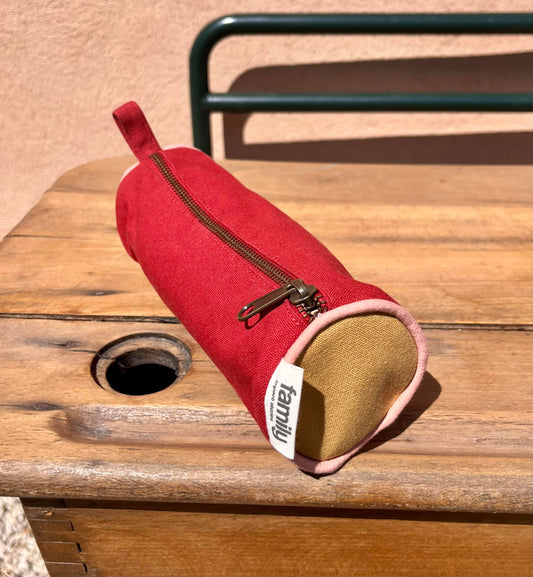 Trousse d'école moutarde / brique