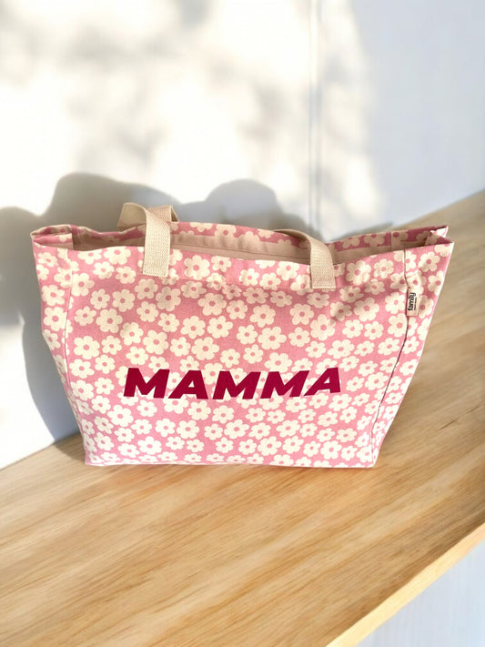 Grand cabas MAMMA motif fleurs