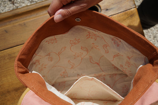 Sac à dos enfant rectangle rose / chocolat