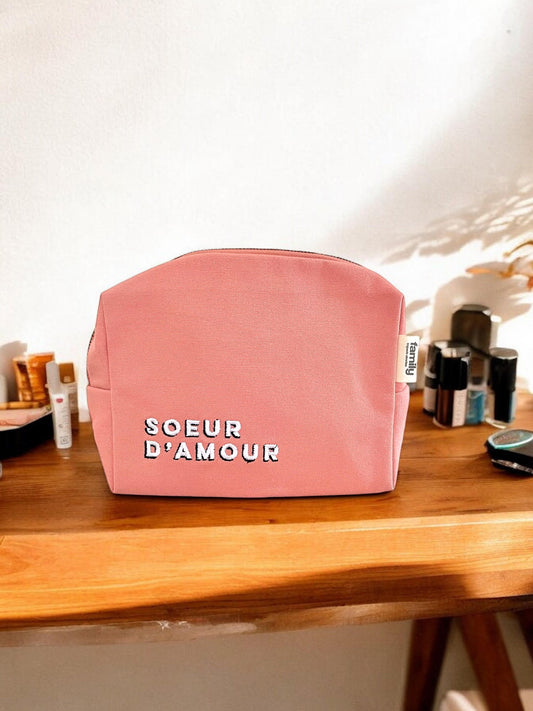 TROUSSE DE TOILETTE SOEUR D’AMOUR ROSE