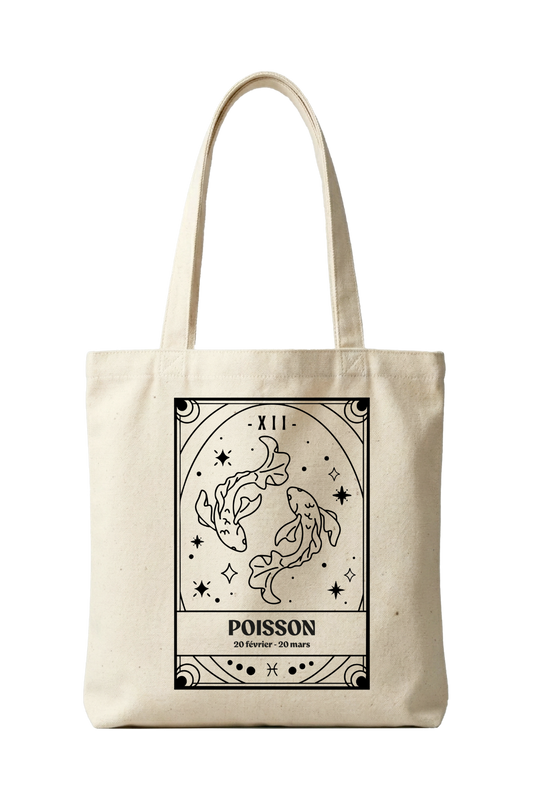 Tote bag zodiaque Poissons - DÉFAUT