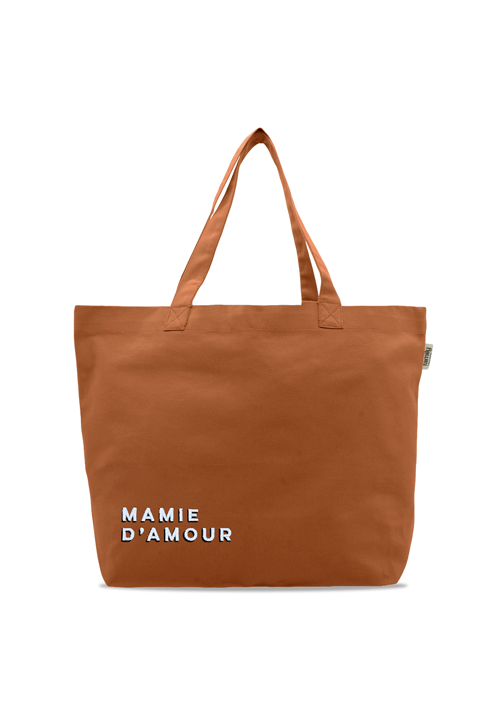 Sac shopping brodé MAMIE D’AMOUR cuivre