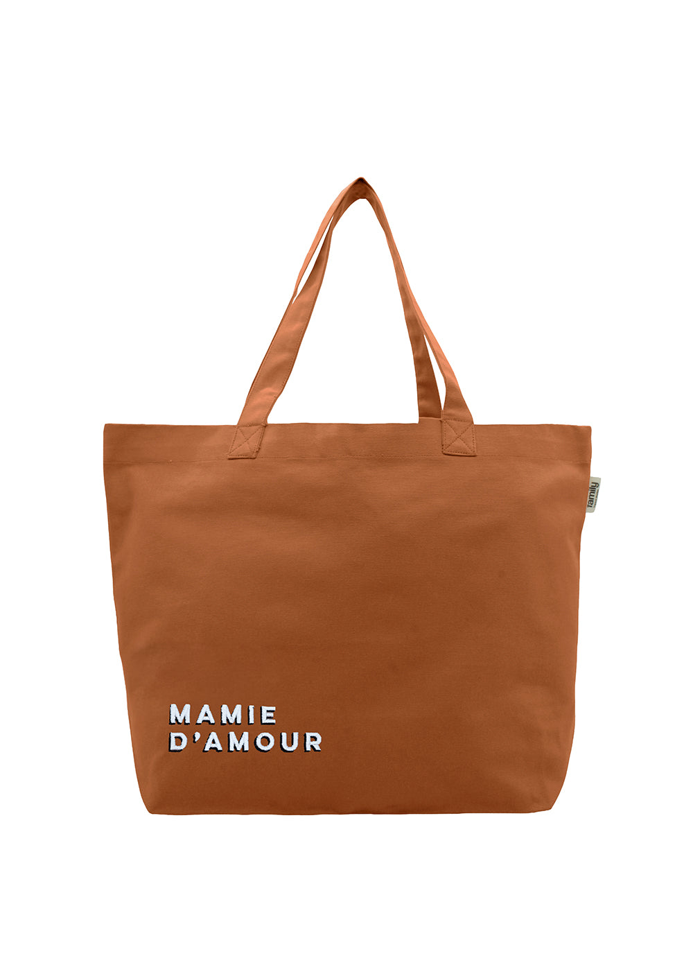 Sac shopping brodé MAMIE D’AMOUR cuivre