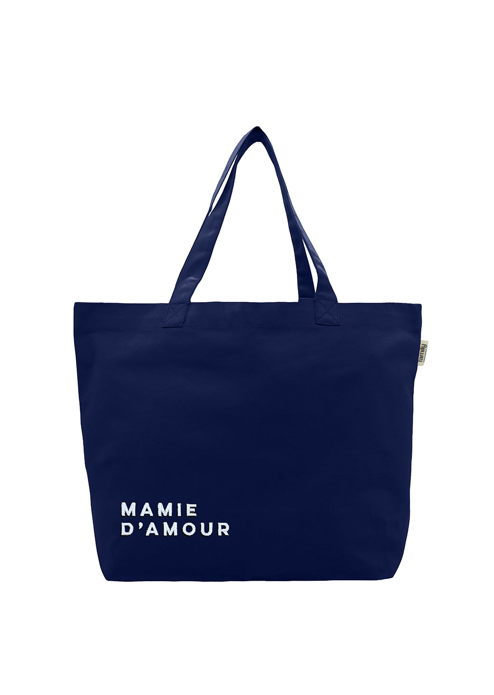Sac shopping brodé MAMIE D’AMOUR bleu marine