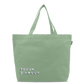Sac shopping brodé SOEUR D’AMOUR vert d'eau
