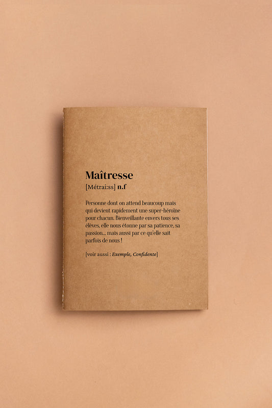 Carnet de notes A5 définition Maîtresse