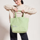 Sac shopping brodé MAMAN D’AMOUR vert d'eau