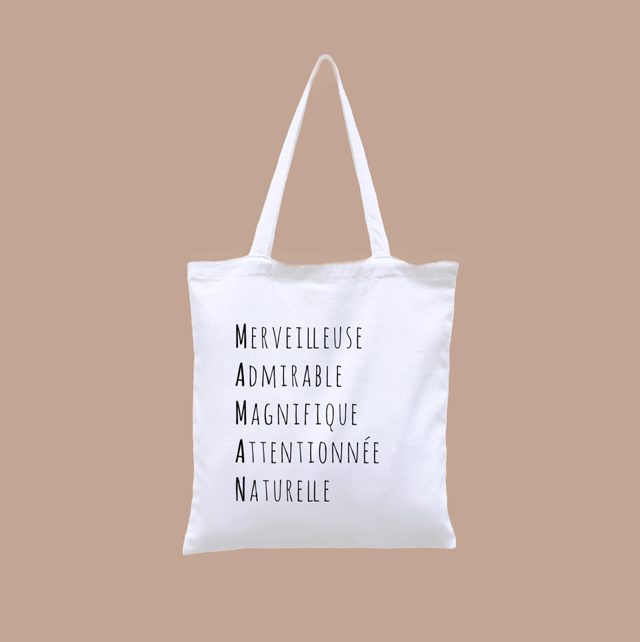 Tote Bag acrostiche Maman – Family Impact Stories