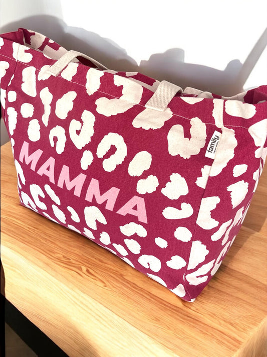 Grand cabas MAMMA motif léopard