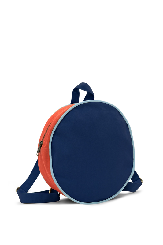 Sac à dos enfant rond rouge / bleu marine