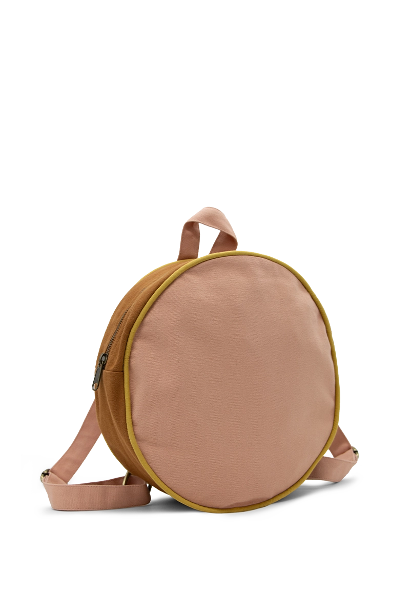 Sac à dos enfant rond rose / chocolat