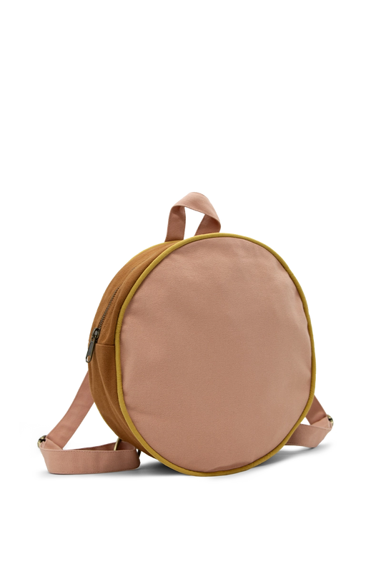 Sac à dos enfant rond rose / chocolat