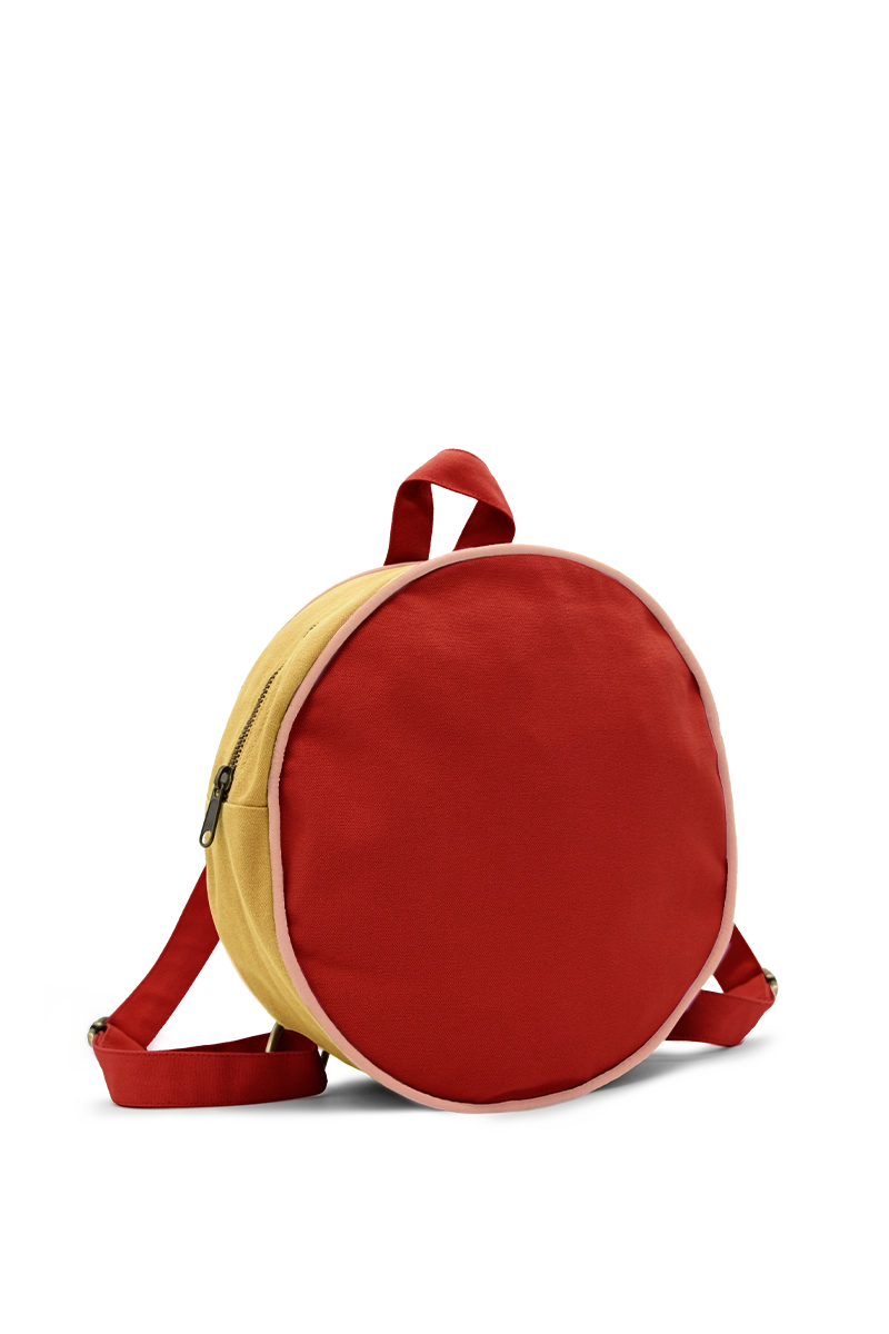Sac à dos enfant rond moutarde / brique