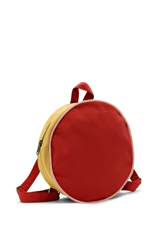 Sac à dos enfant rond moutarde / brique